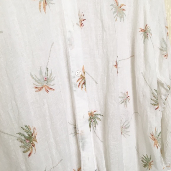 RAILS Natalie Linen Shirt White/Palm Tree XS - Picture 6 of 8